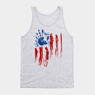 American Flag Hand Print Tank Top